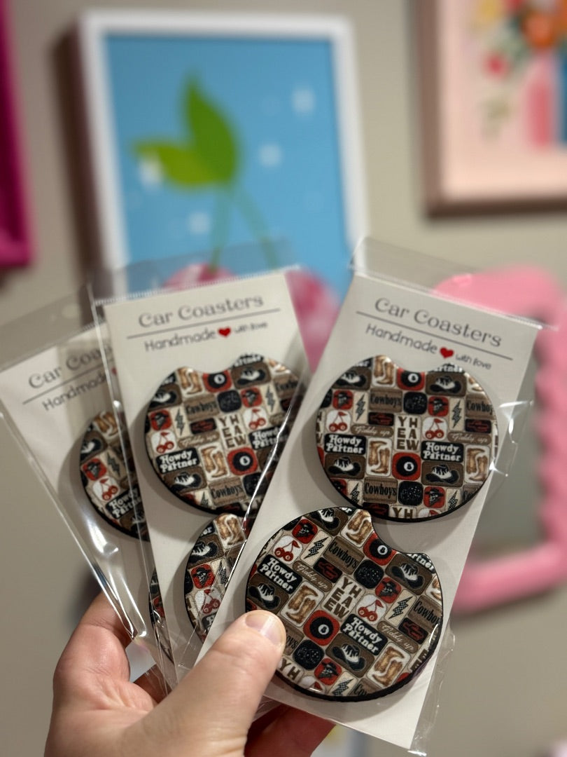 Car Coasters,Yeehaw, Eclectic Gemini Co