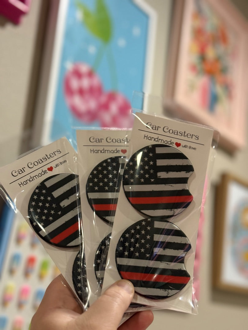 Car Coasters,Firefighter, Eclectic Gemini Co