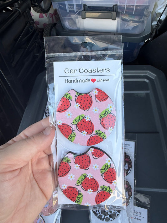 Strawberry  Car Coasters, Car Coaster