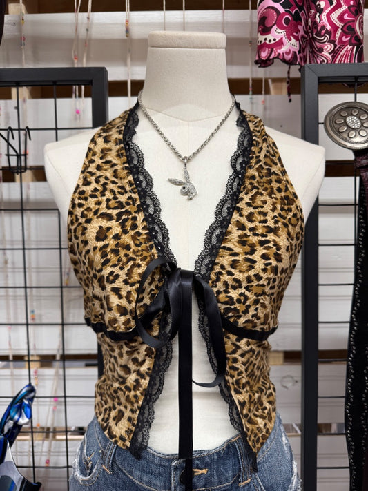 Y2K Cheetah top, medium