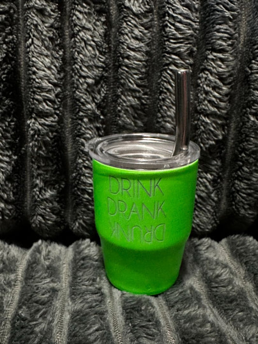 Glow in the Dark Neon Green 3oz. Mini Tumbler Drink Drank Drunk, Designed Locally
