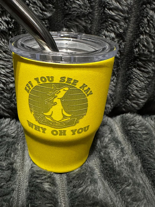 Yellow 3oz. Mini Tumbler Unicorn, Designed Locally