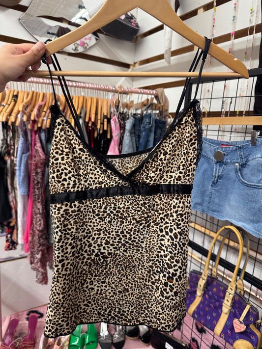 Tan  cheetah girl top, large