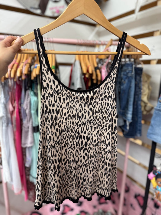 black  cheetah top, small
