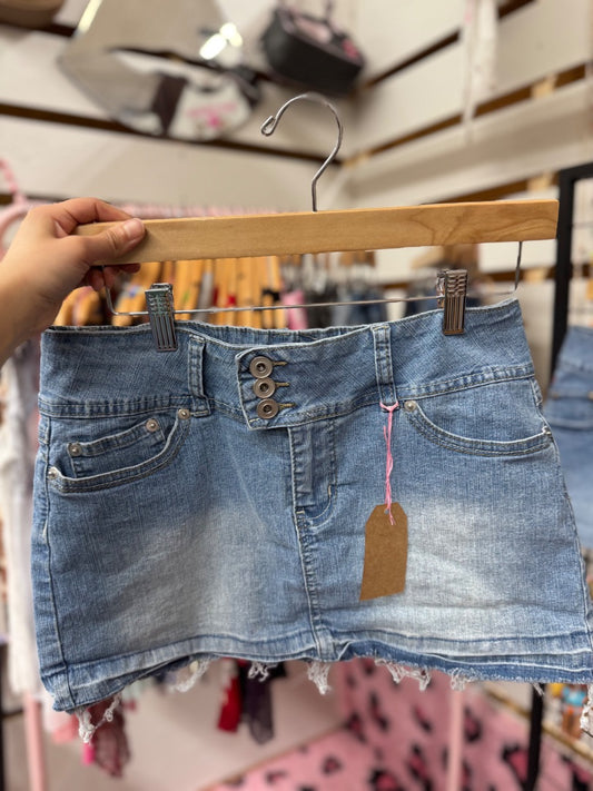 blue  jean mini skirt