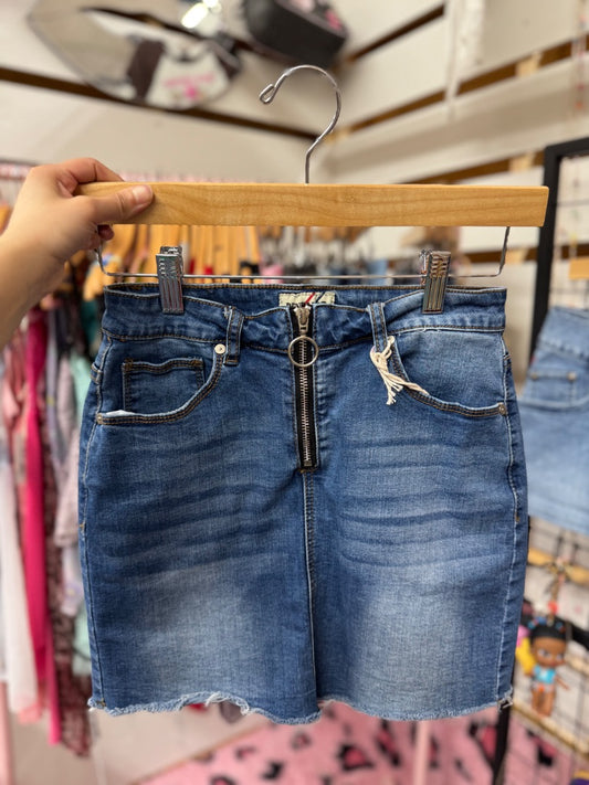 blue vint zipper mini Women’s Bottoms, small