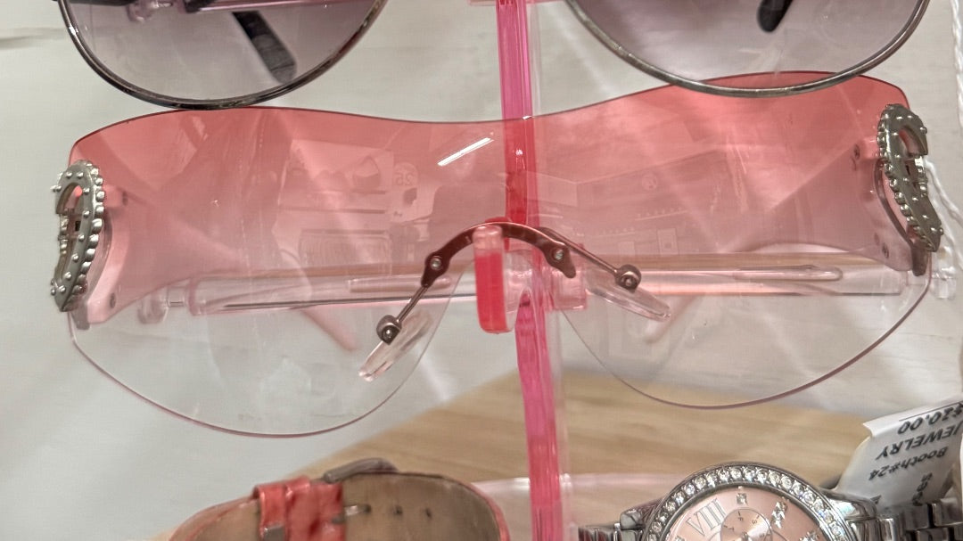 Pink  Y2k heart sunglasses, One Size