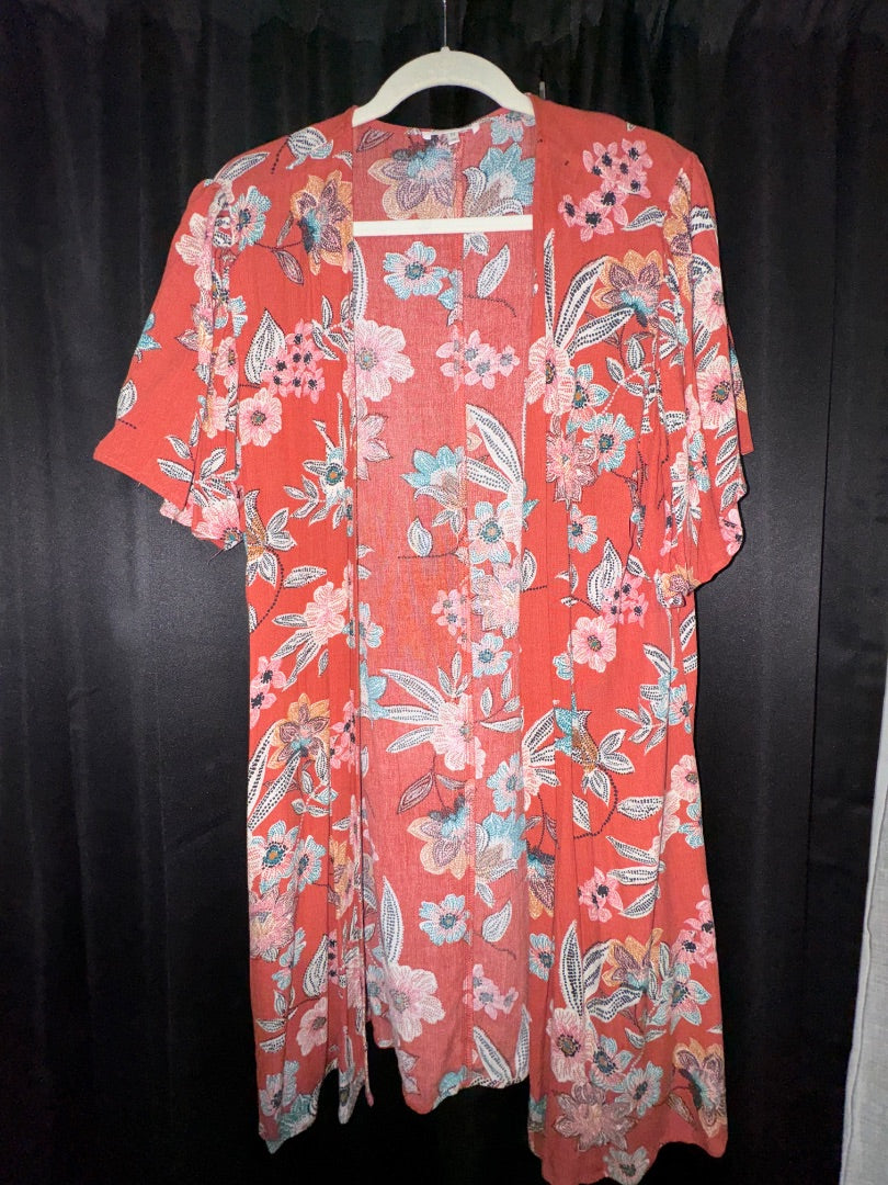 Red/orange Maurice’s Kimono, worn once, M
