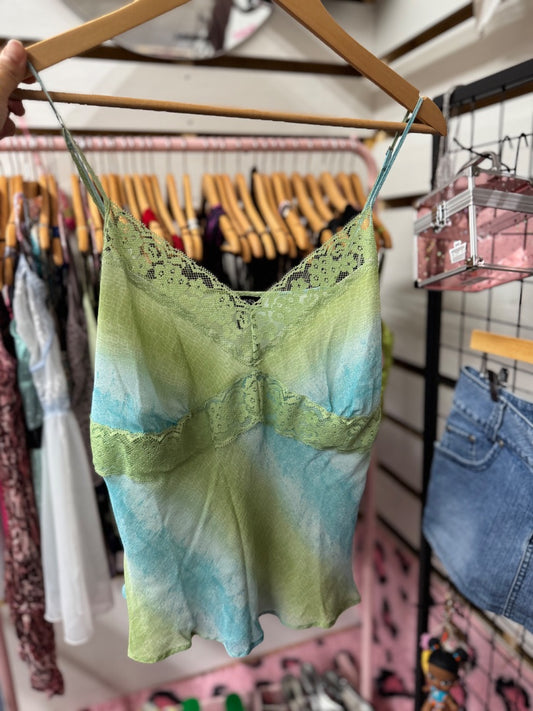 Green daisy fuentes vintage blue green cami, large