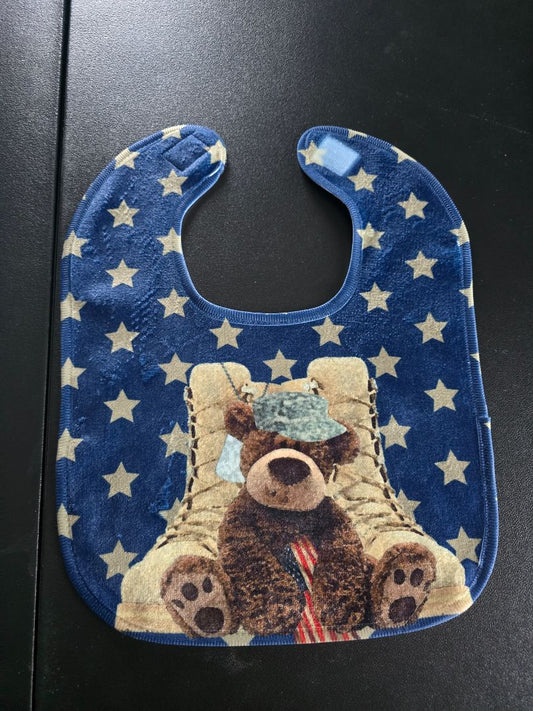 baby military bear  bib