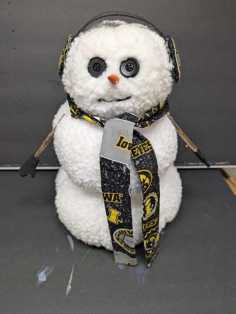 Snowman with Iowa scarf