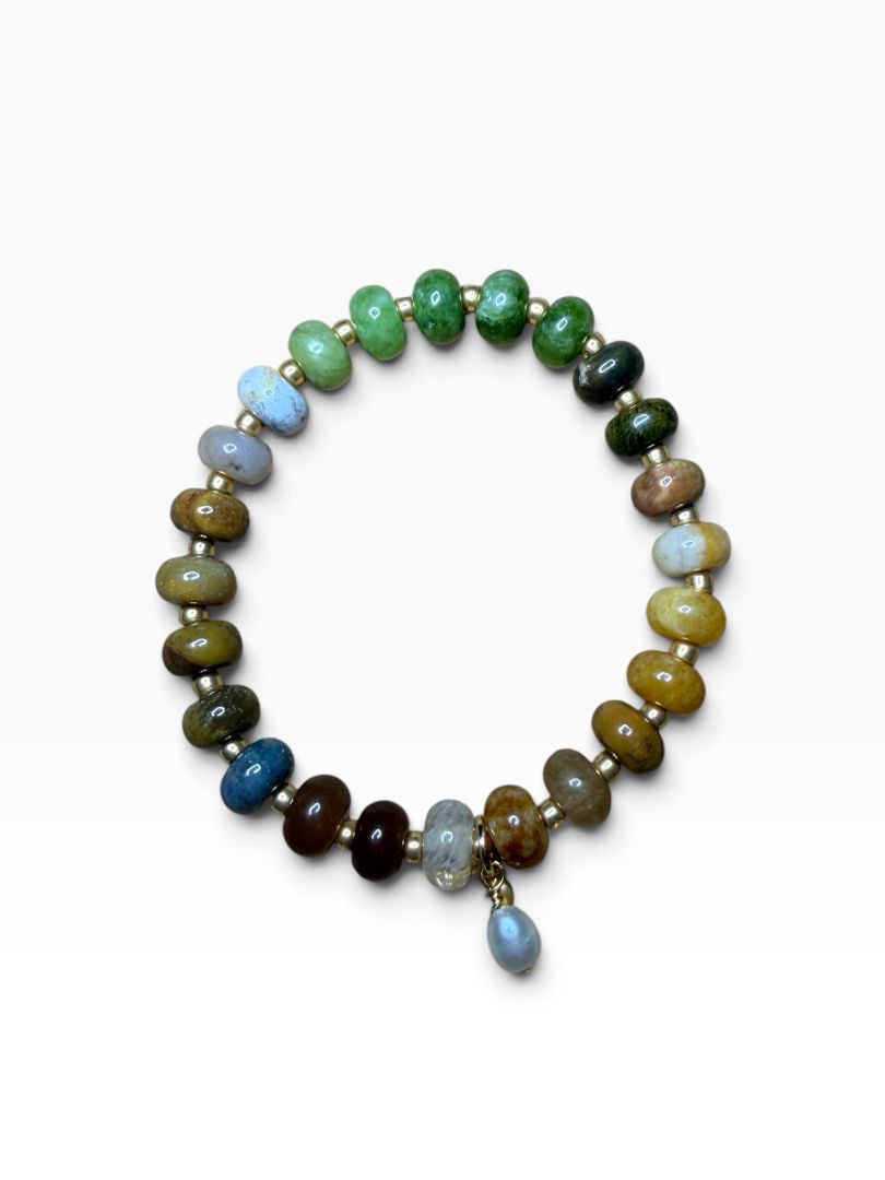 Paradise Bracelet -olive, amber Nomadic Pearl Jewelry, DCH Family LLC (FIRM)