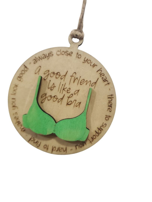 Small Town Shop Good Friend Good Bra Ornament