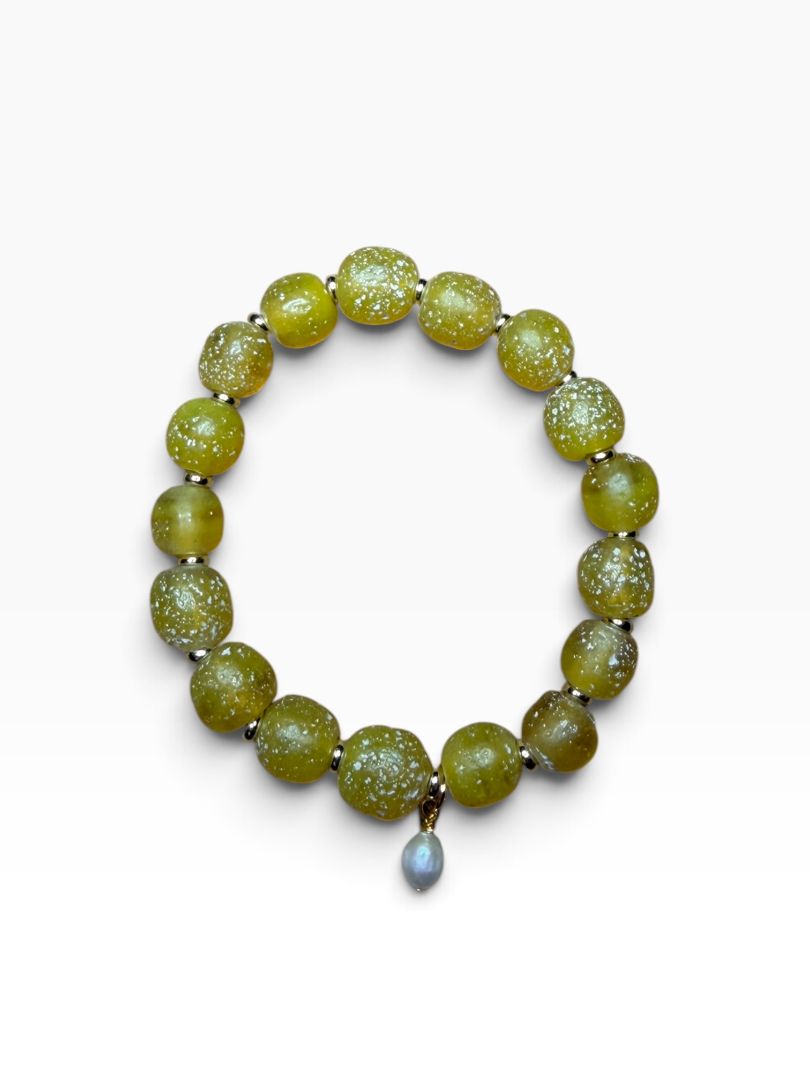Pompeii Bracelet- chartreuse Nomadic Pearl Jewelry, DCH Family LLC (FIRM)
