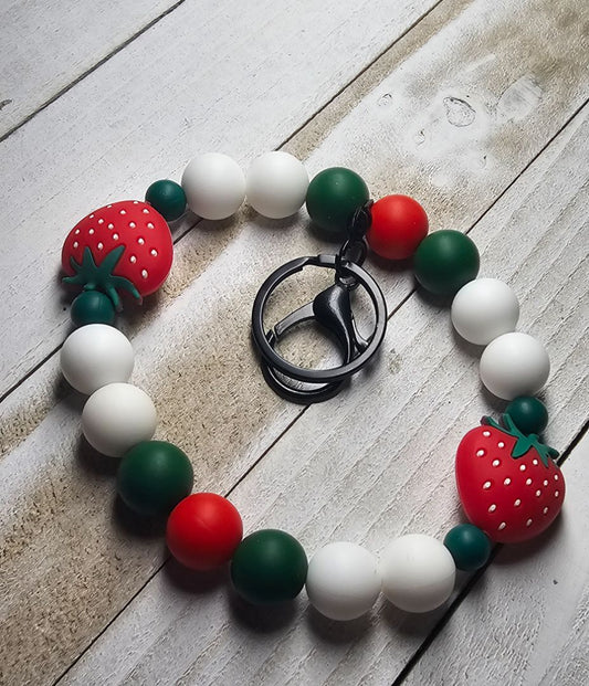 Strawberry Key Chain Crocheted Creations by Amy, Adjustable