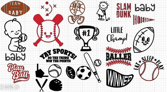 Multi Sports-Boy Elevated Onesie/Bib DIY Kit, N/A