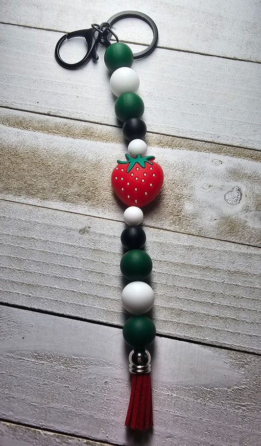 Strawberry Key Chain Crocheted Creations by Amy, Adjustable