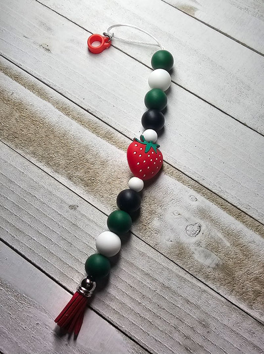 Strawberry Straw Charm Crocheted Creations by Amy, Adjustable