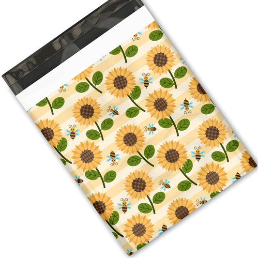 Sunflower & Bees  Polymailers, 10x13" - 25 pack