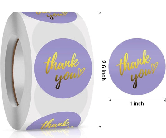 Lavender  Thank You Stickers, 500 Stickers
