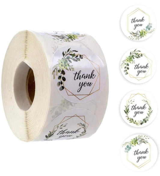 Greenery  Thank You Stickers, 500 Stickers