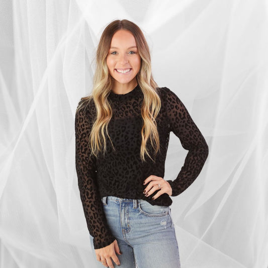 Blk Leopard Mesh Clothed in Grace Iowa, Small