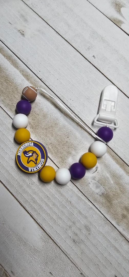 Vikings Pacifier Tether Crocheted creations by Amy, Adjustable
