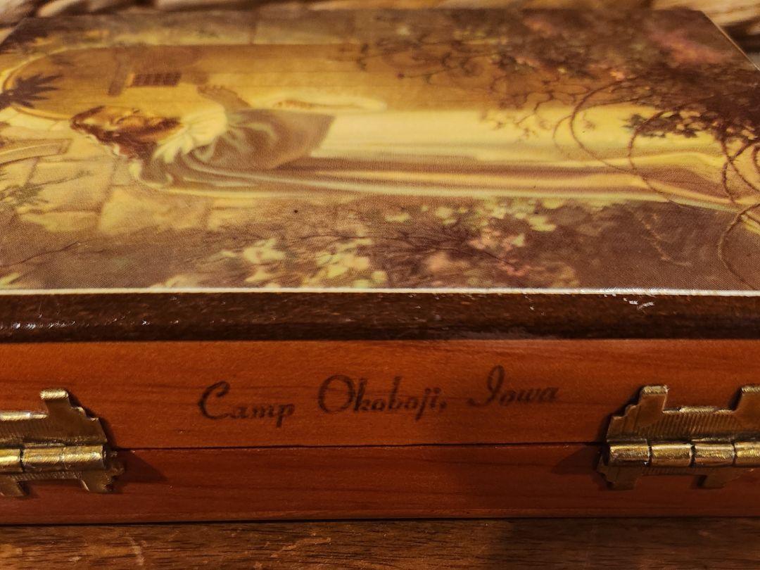 Vintage Souvenir Camp Okoboji Trinket Box
