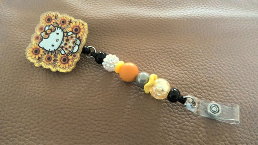 Acrylic Badge Reel with Beads Grace's bead Shop
