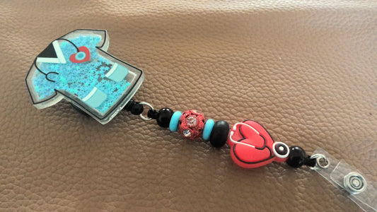 Acrylic Badge Reel with Beads Grace's bead Shop
