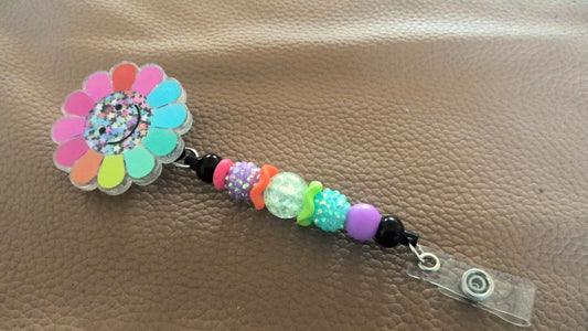 Acrylic Badge Reel with Beads Grace's bead Shop