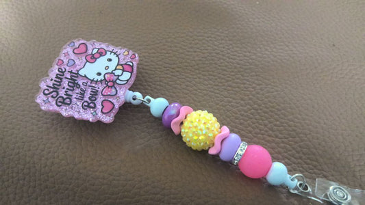 Acrylic Badge Reel with Beads Grace's bead Shop