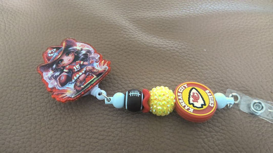 Acrylic Badge Reel with Beads Grace's bead Shop