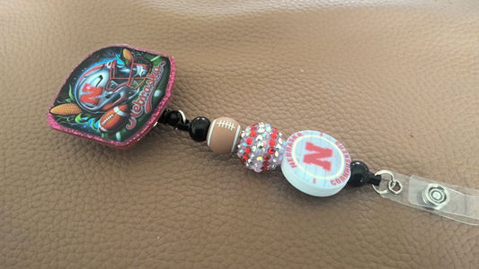 Acrylic Badge Reel with Beads Grace's bead Shop
