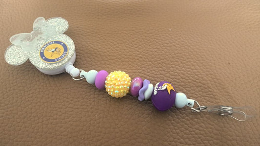 Acrylic Badge Reel with Beads Grace's bead Shop