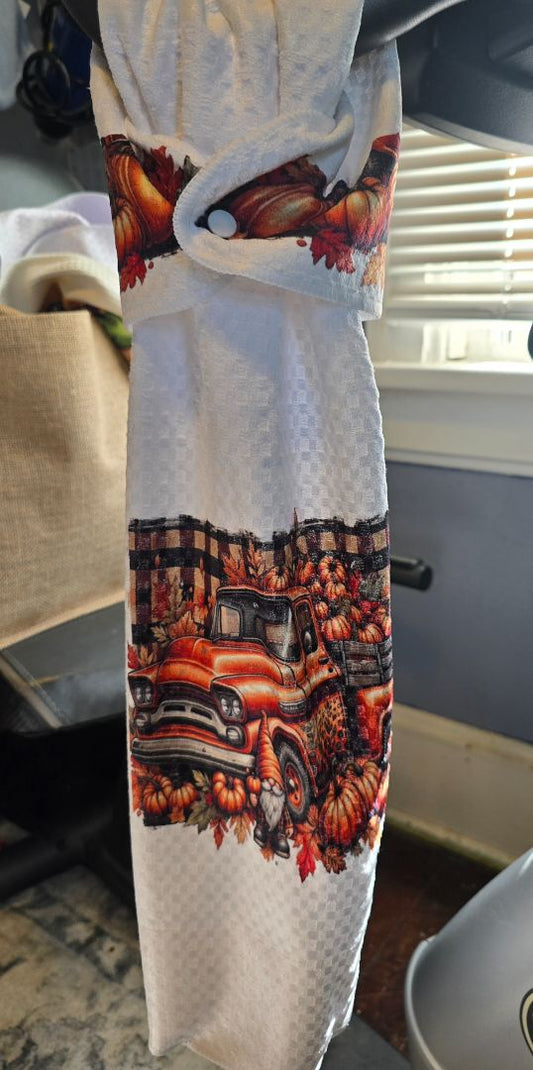 Hand towel with snap Fall Truck, 16 x 24