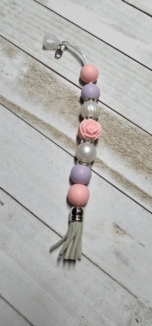 Flower Straw Charm Crocheted Creations by Amy, Adjustable