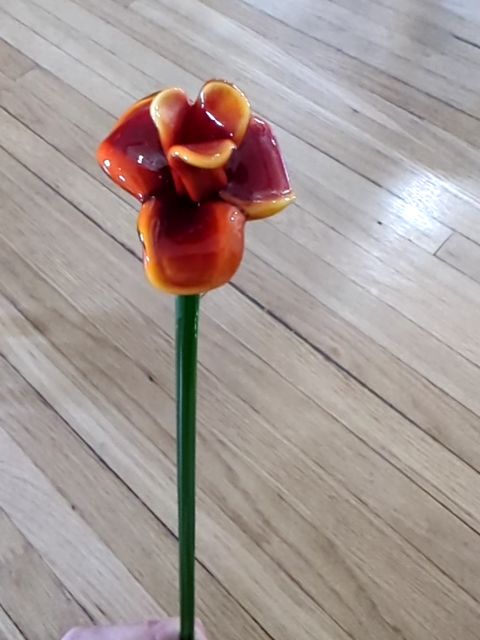 Red Glass Flower