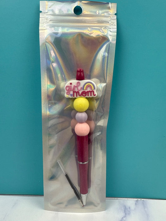 Girl Mom  Beaded Pen