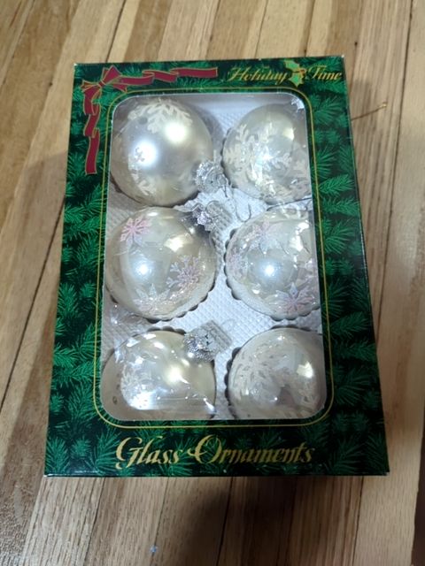 6 Glass Ornaments