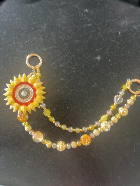 Yellow Fancy bag charm Grace's bead Shop