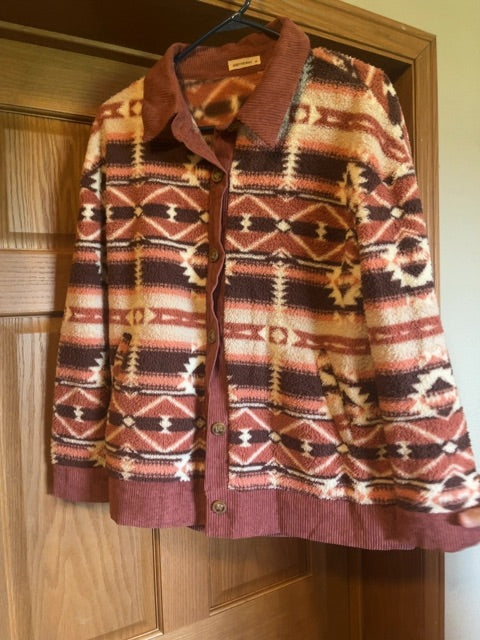Multi-pink aztec And the why Shacket, Medium