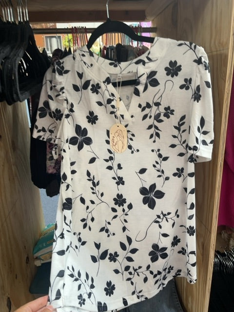 White and navy  Shirt sleeve shirt, Medium