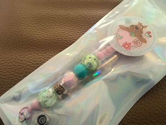 Acrylic Badge Reel with Beads Grace's bead Shop