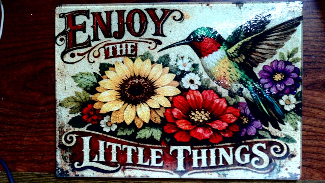 Cutting board ENJOY THE LITTLE THINGS/HUMMING BIRD, 11 x 8