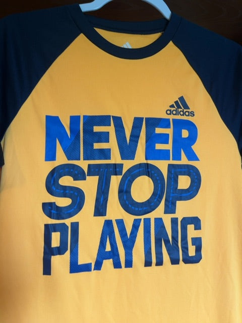 Yellow/navy Adidas Tshirt, YXL