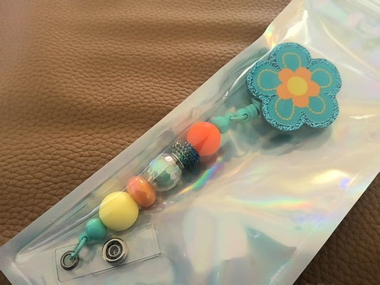 Acrylic Badge Reel with Beads Grace's bead Shop