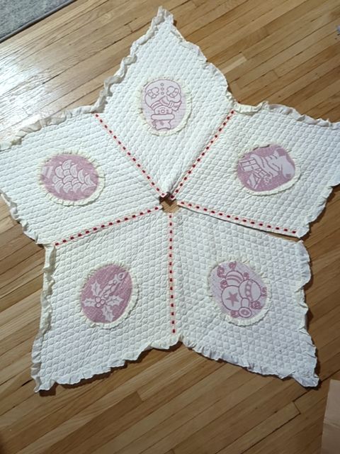 Handmade Christmas tree skirt