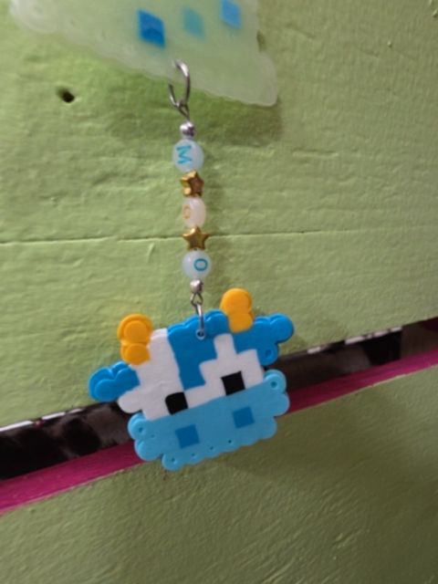 Multi- glow in the dark Handmade Hanging perler xl