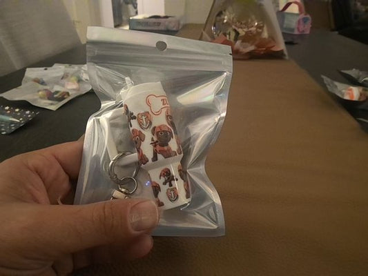White Tumbler Keychain Grace's bead Shop
